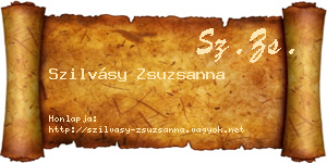 Szilvásy Zsuzsanna névjegykártya