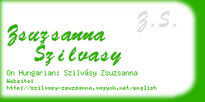 zsuzsanna szilvasy business card