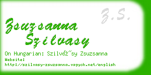 zsuzsanna szilvasy business card